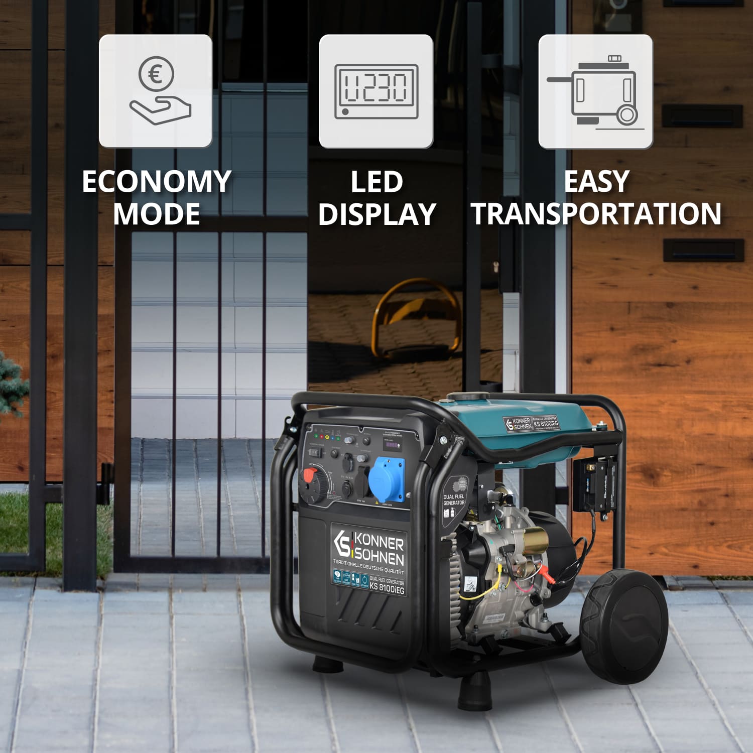 LPG/gasoline inverter generator KS 8100iEG