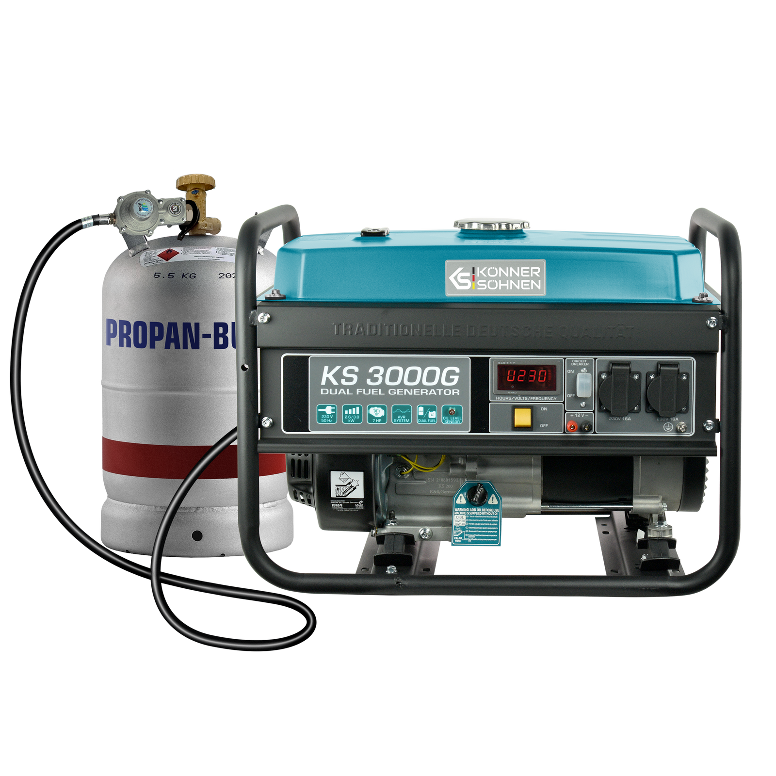 LPG/Gasoline Generator "Könner & Söhnen" KS 3000G