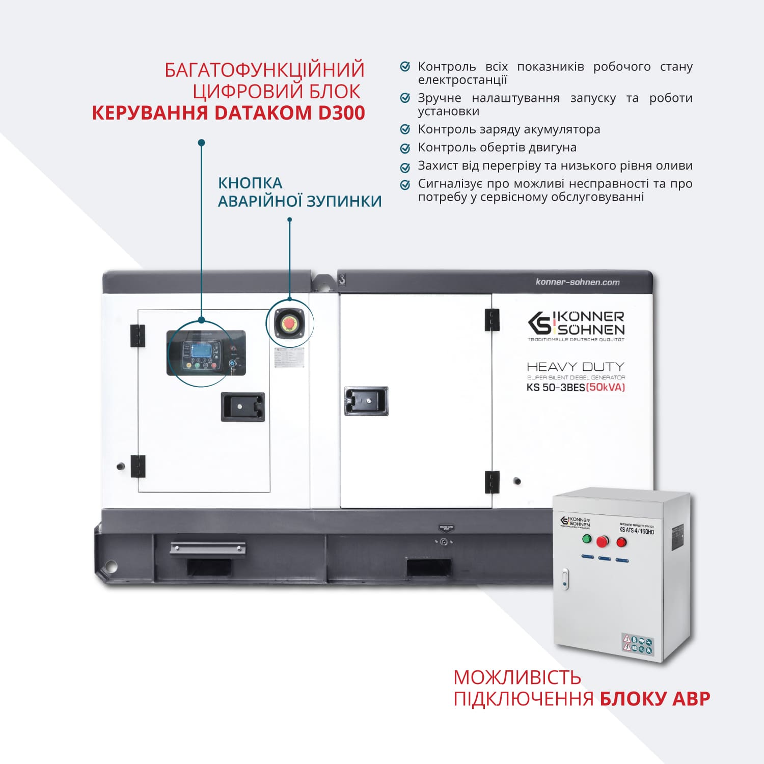 Дизельна трифазна електростанція KS 50-3BES