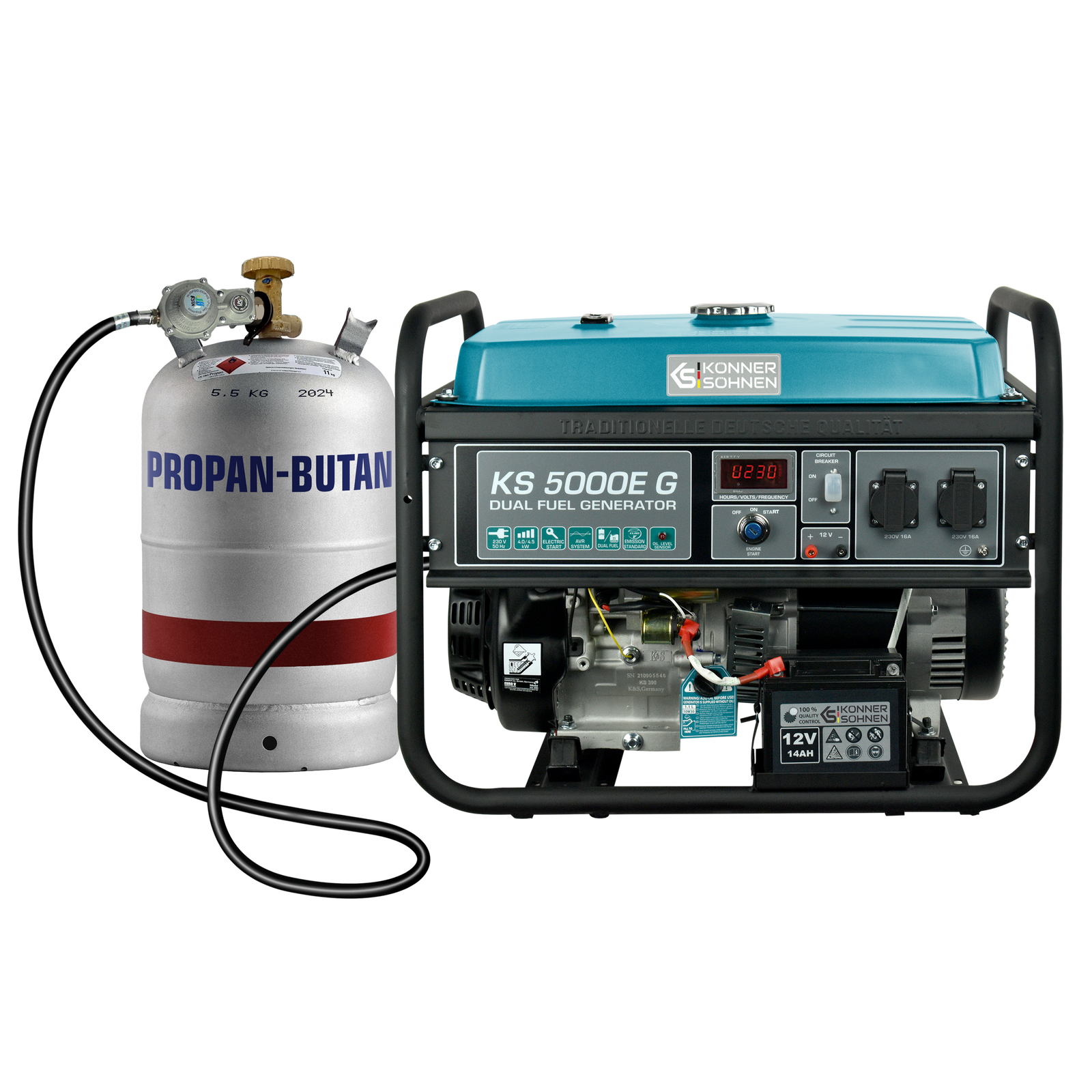 LPG/Gasoline Generator "Könner & Söhnen" KS 5000E G
