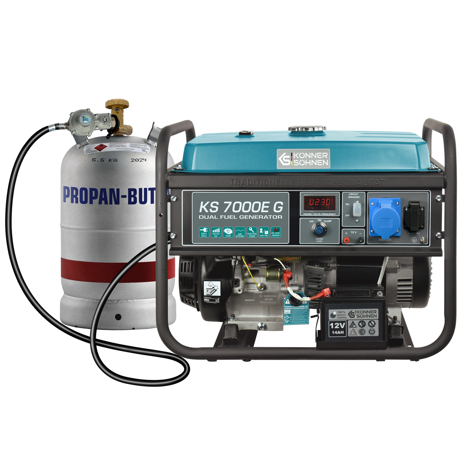 LPG/Gasoline Generator "Könner & Söhnen" KS 7000E G