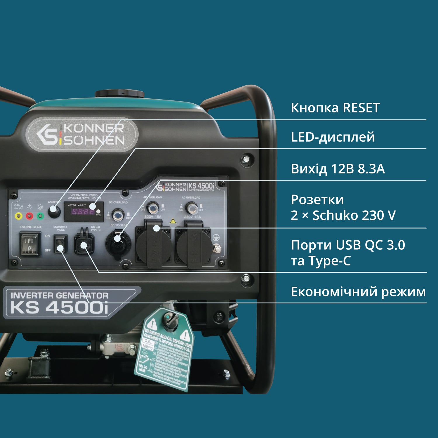 Інверторний генератор Könner & Söhnen KS 4500i 